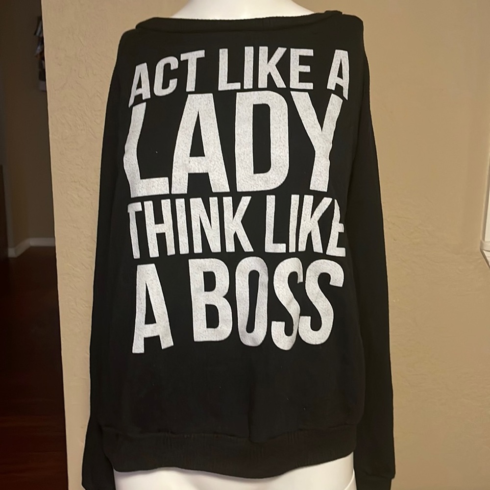 Soft black fleece graphic BOSS Sweater